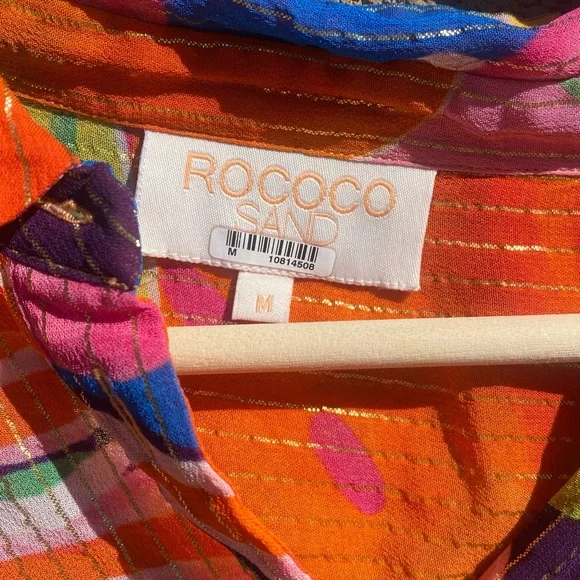 Rococo Sand Plum Shirt in Mix Fruit Medium Womens Button Down Blouse Top - Picture 9 of 12